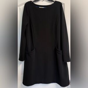 Boden Classic Black Long Sleeve Shift Dress Sz 12